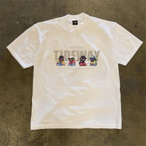 Áo Thun In Họa Tiết Bốn Nhân Vật Chibi TIDEWAY Retro