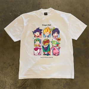 Áo Thun In Họa Tiết Chín Ô Dragon Ball Chibi Retro